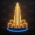 Art Deco Skyscraper Neon Sign