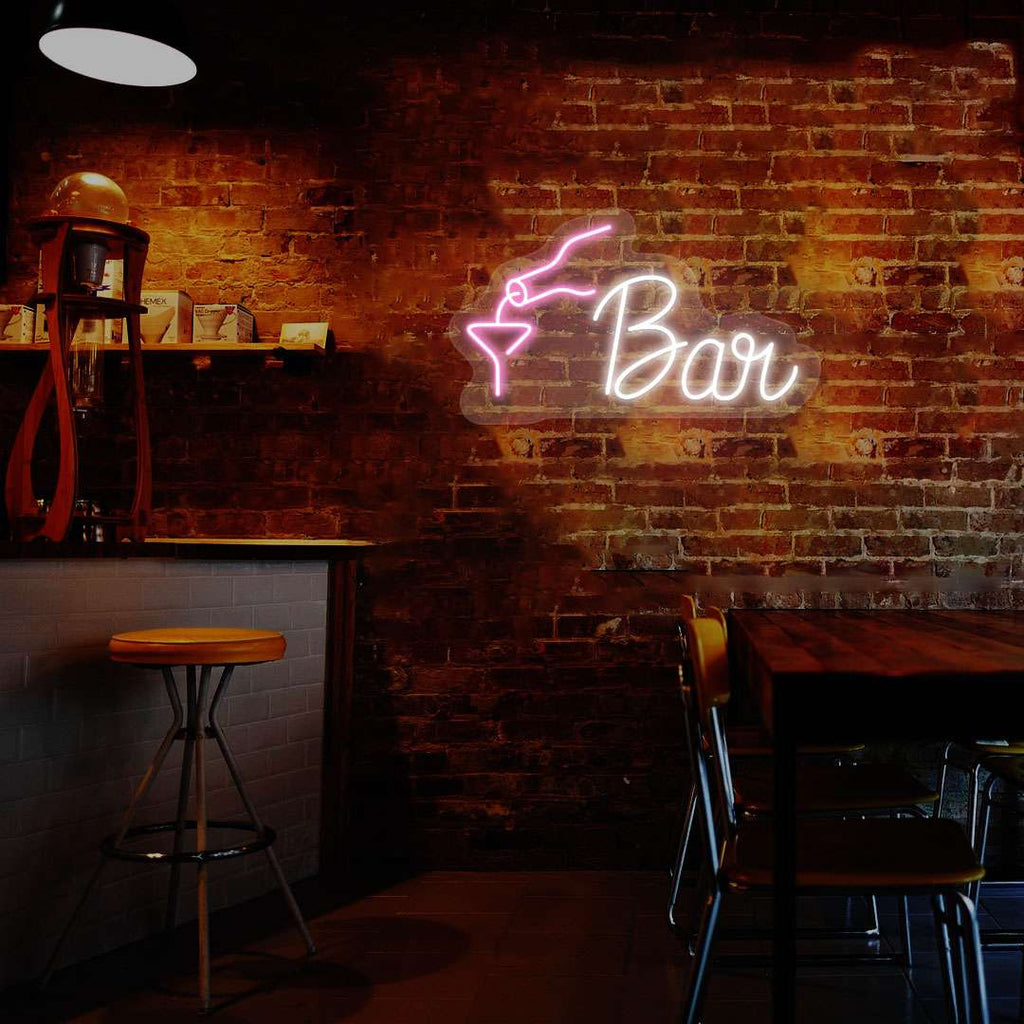 Bar Bottle Glass Neon Sign