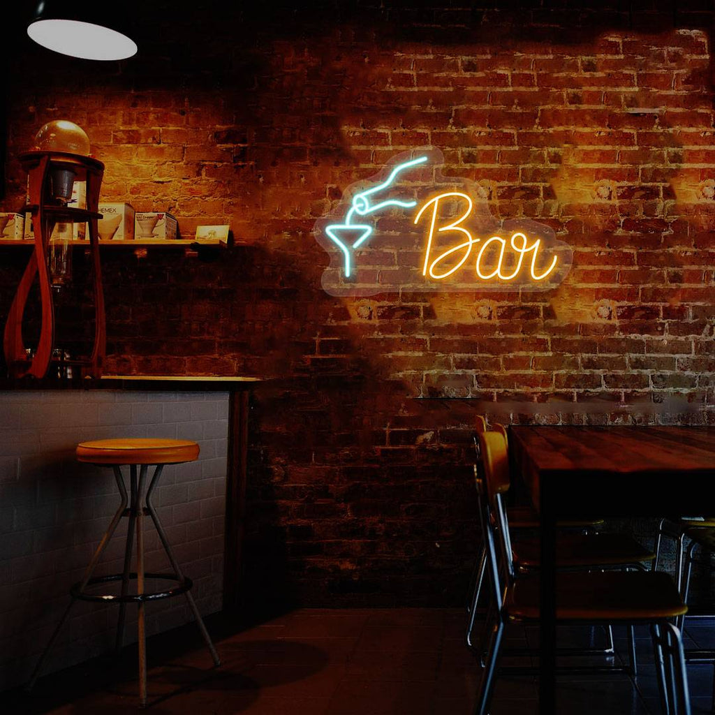 Bar Bottle Glass Neon Sign