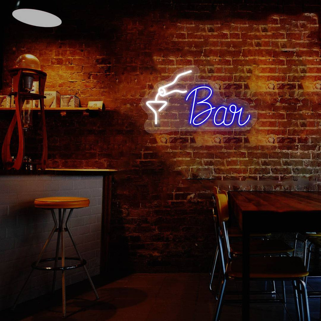 Bar Bottle Glass Neon Sign
