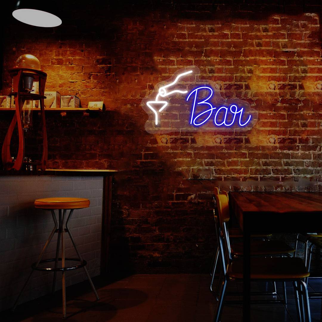 Bar Bottle Glass Neon Sign