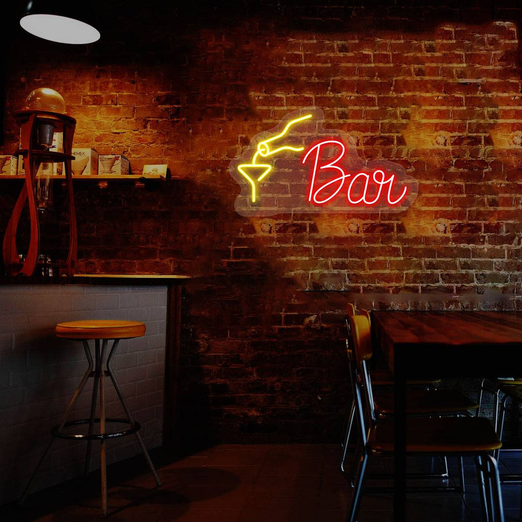 Bar Bottle Glass Neon Sign