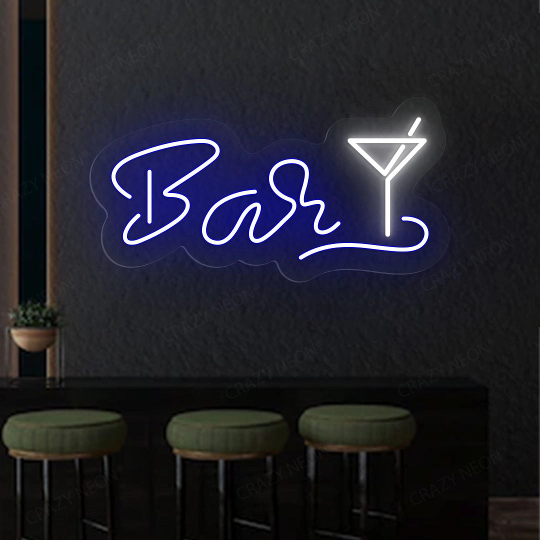 Bar Martini Glass Neon Sign Multicolor