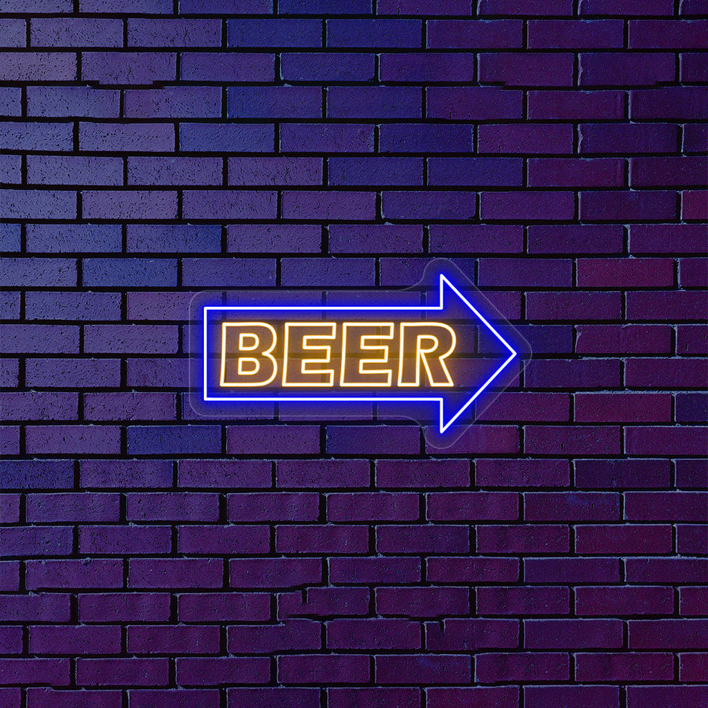 Beer Arrow Neon Sign - Multicolor
