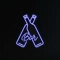 Beer Bottles With Bar Neon Sign