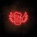 Beer Mug With Angel Wings Neon Sign