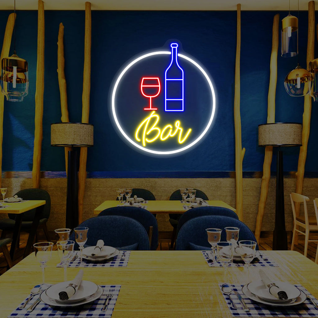 Bottle Glass Bar Neon Sign