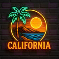 California Bear Paradise State Neon Sign