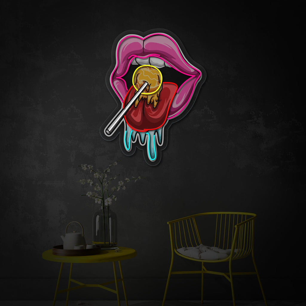 Candy Tongue LED Neon Sign | Pop Art Wall Light