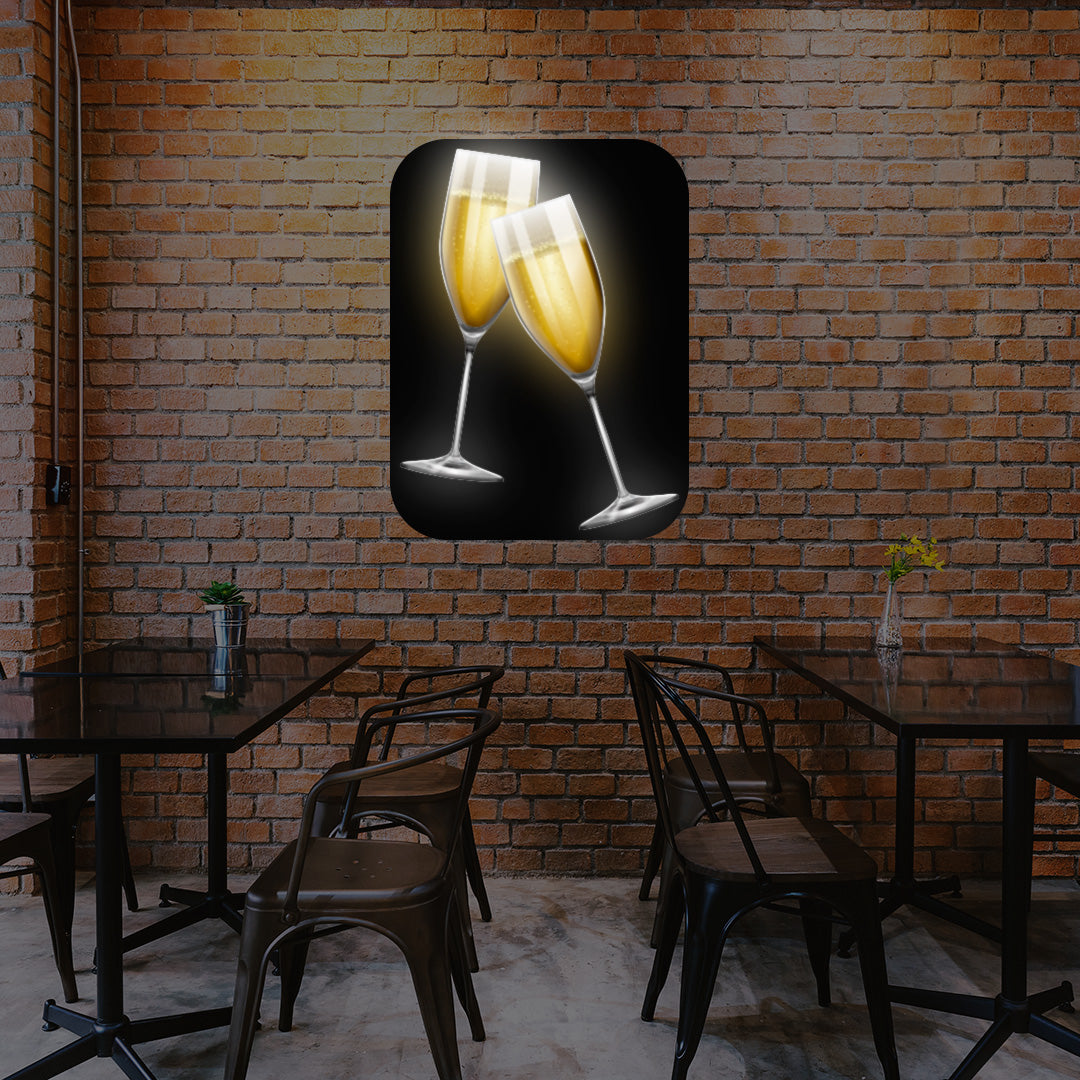 Champagne Glasses LED Neon Sign