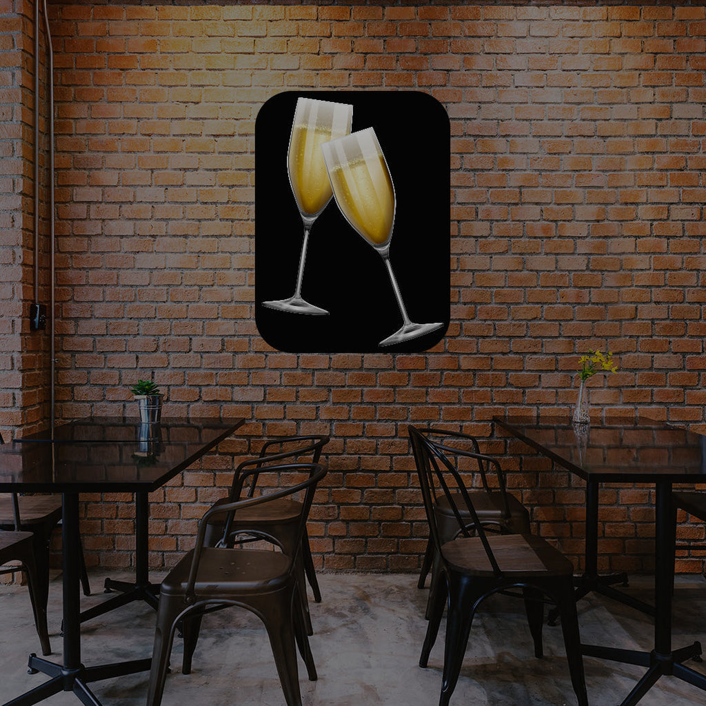 Champagne Glasses LED Neon Sign