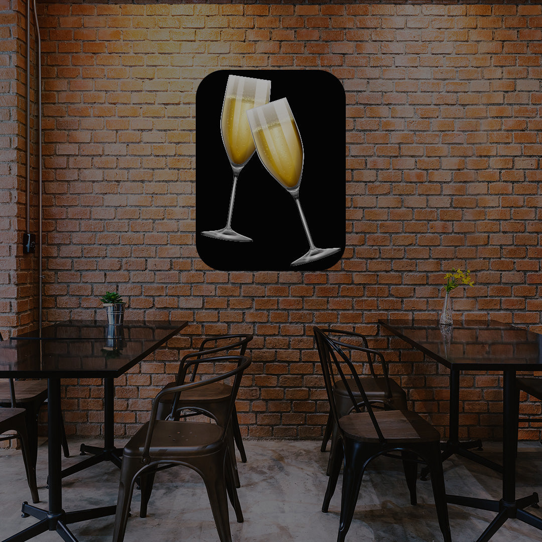 Champagne Glasses LED Neon Sign
