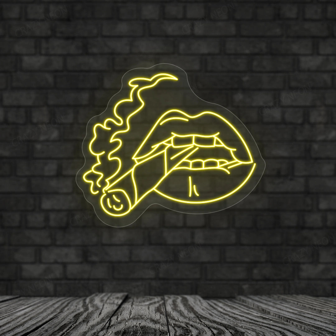 Cigarette in Mouth Neon Sign
