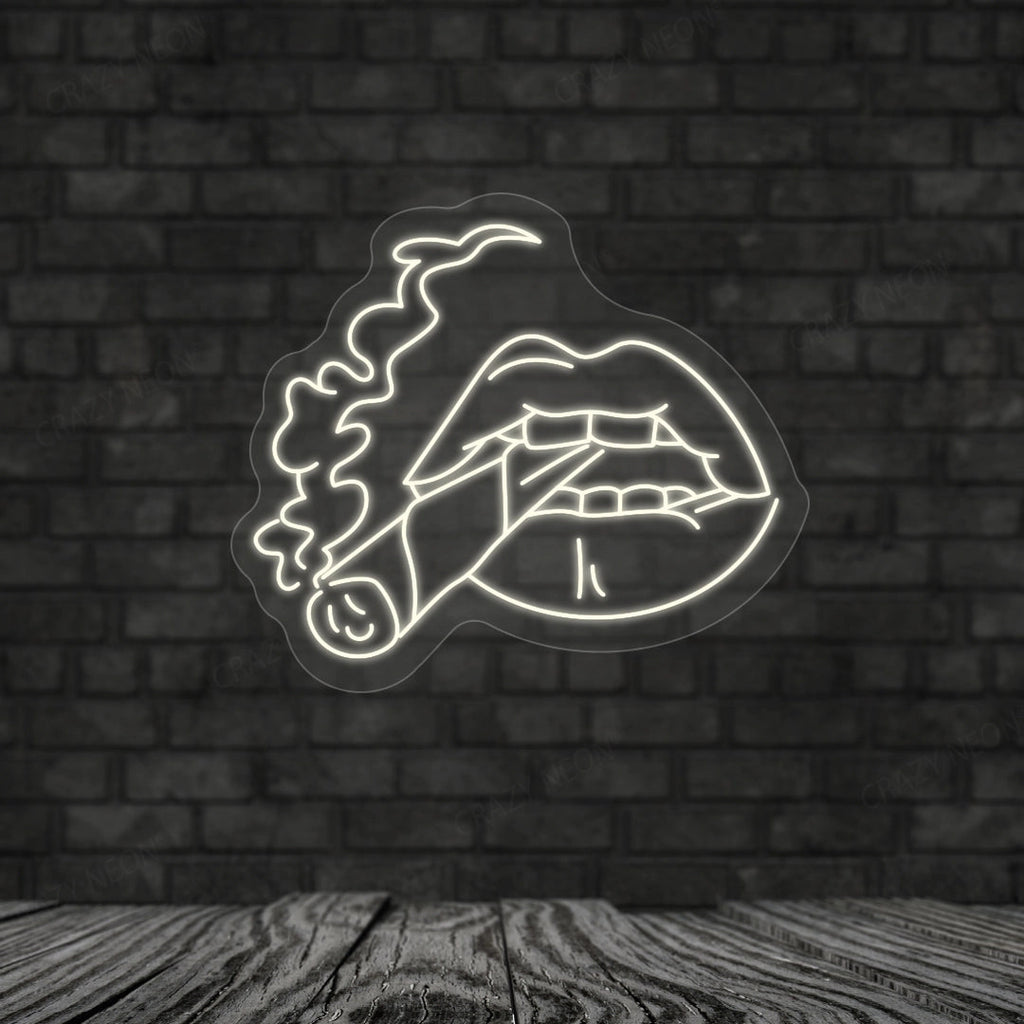 Cigarette in Mouth Neon Sign