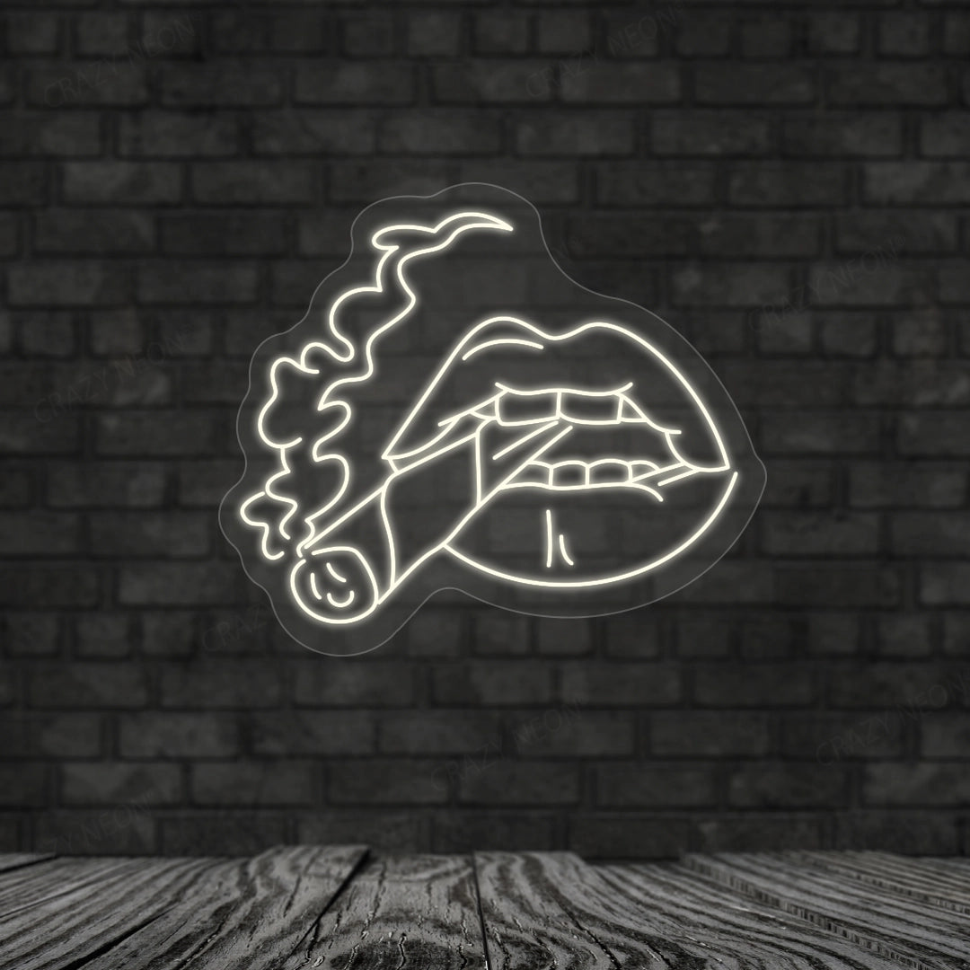 Cigarette in Mouth Neon Sign