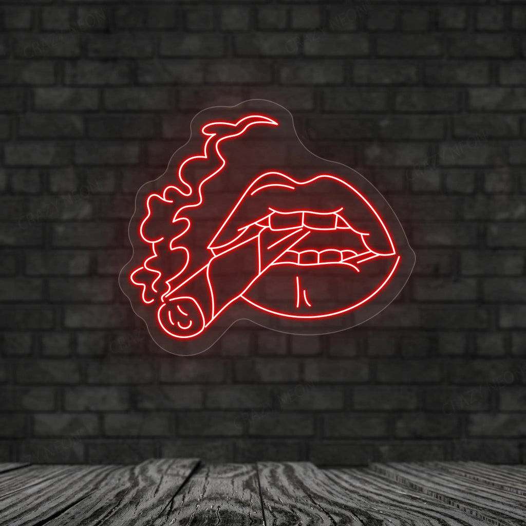Cigarette in Mouth Neon Sign