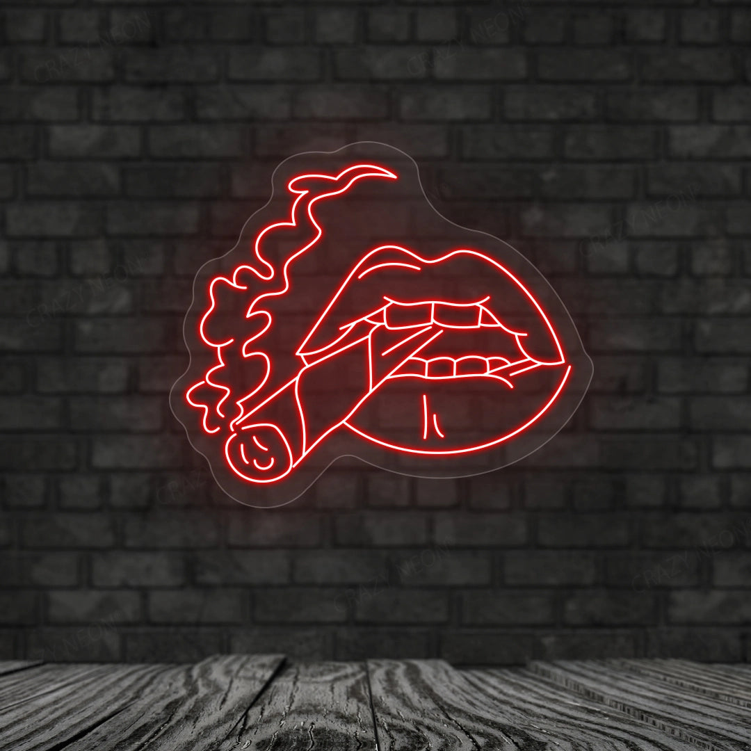 Cigarette in Mouth Neon Sign