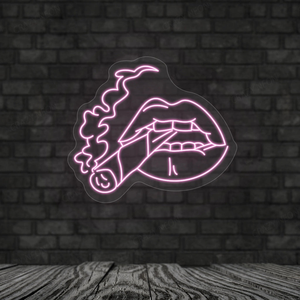 Cigarette in Mouth Neon Sign
