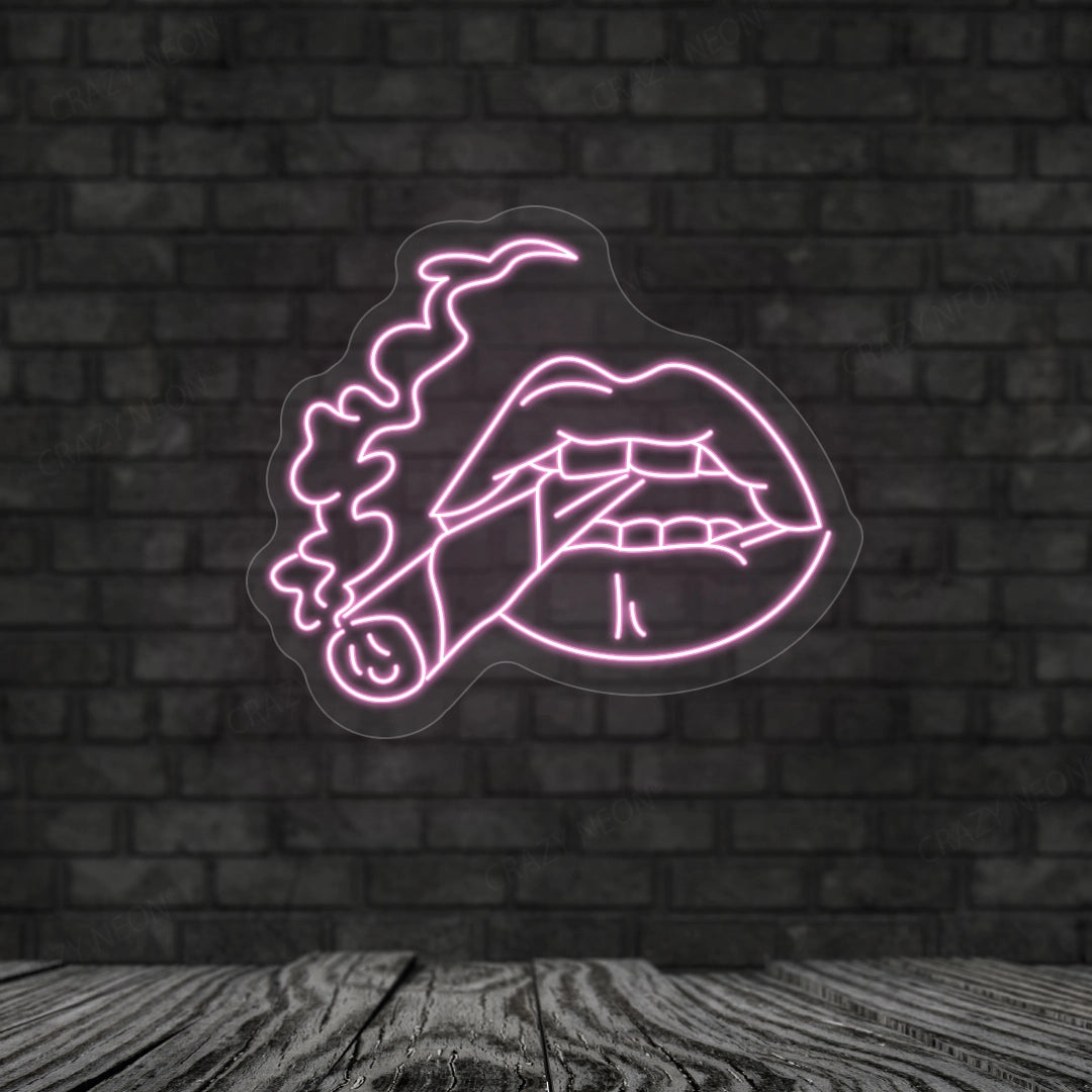 Cigarette in Mouth Neon Sign