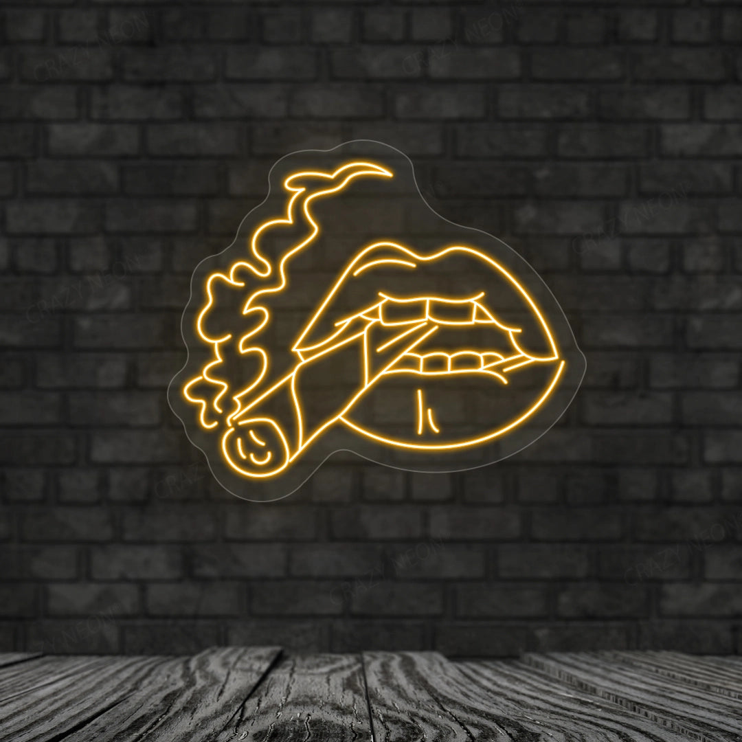 Cigarette in Mouth Neon Sign