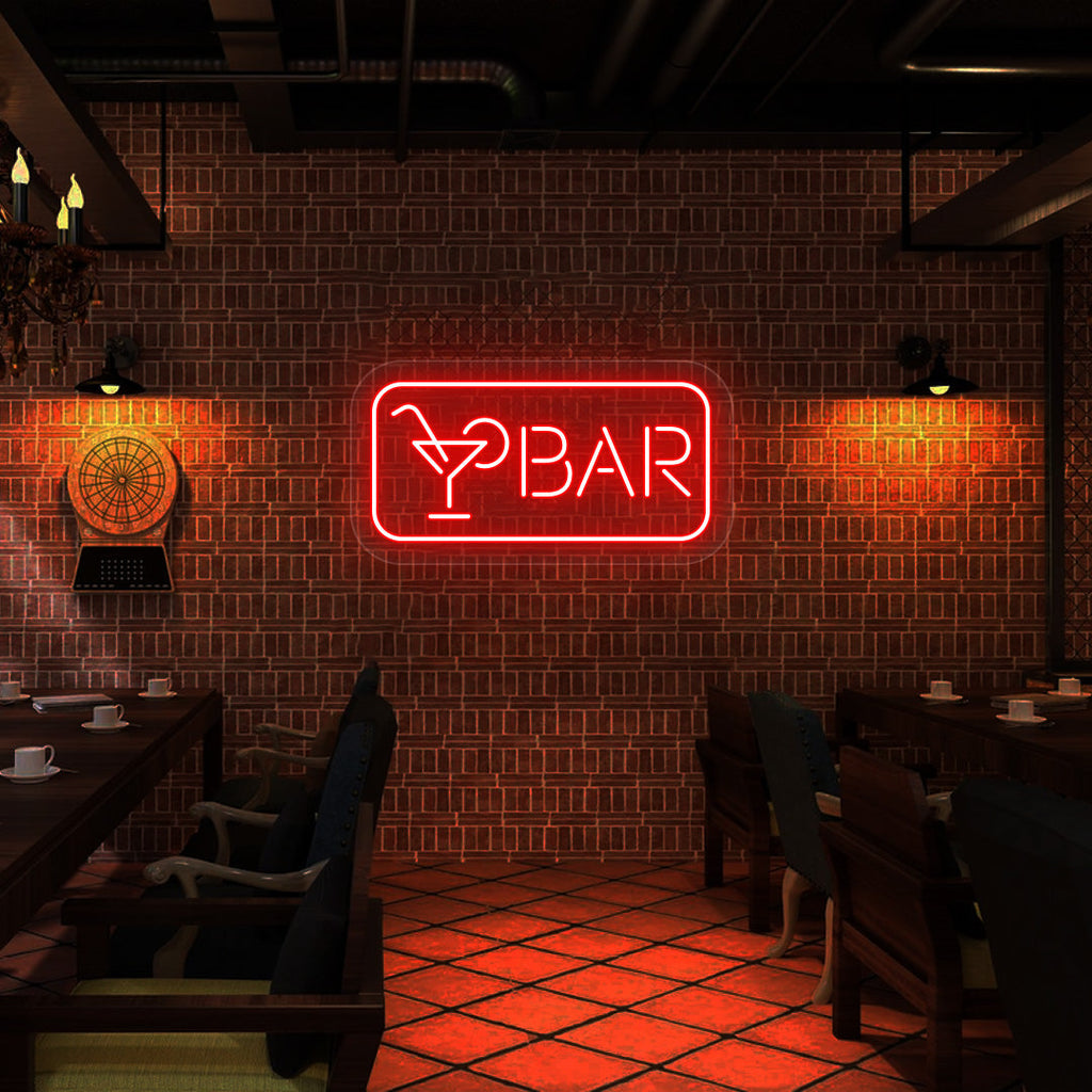 Cocktail Glass Bar Neon Sign