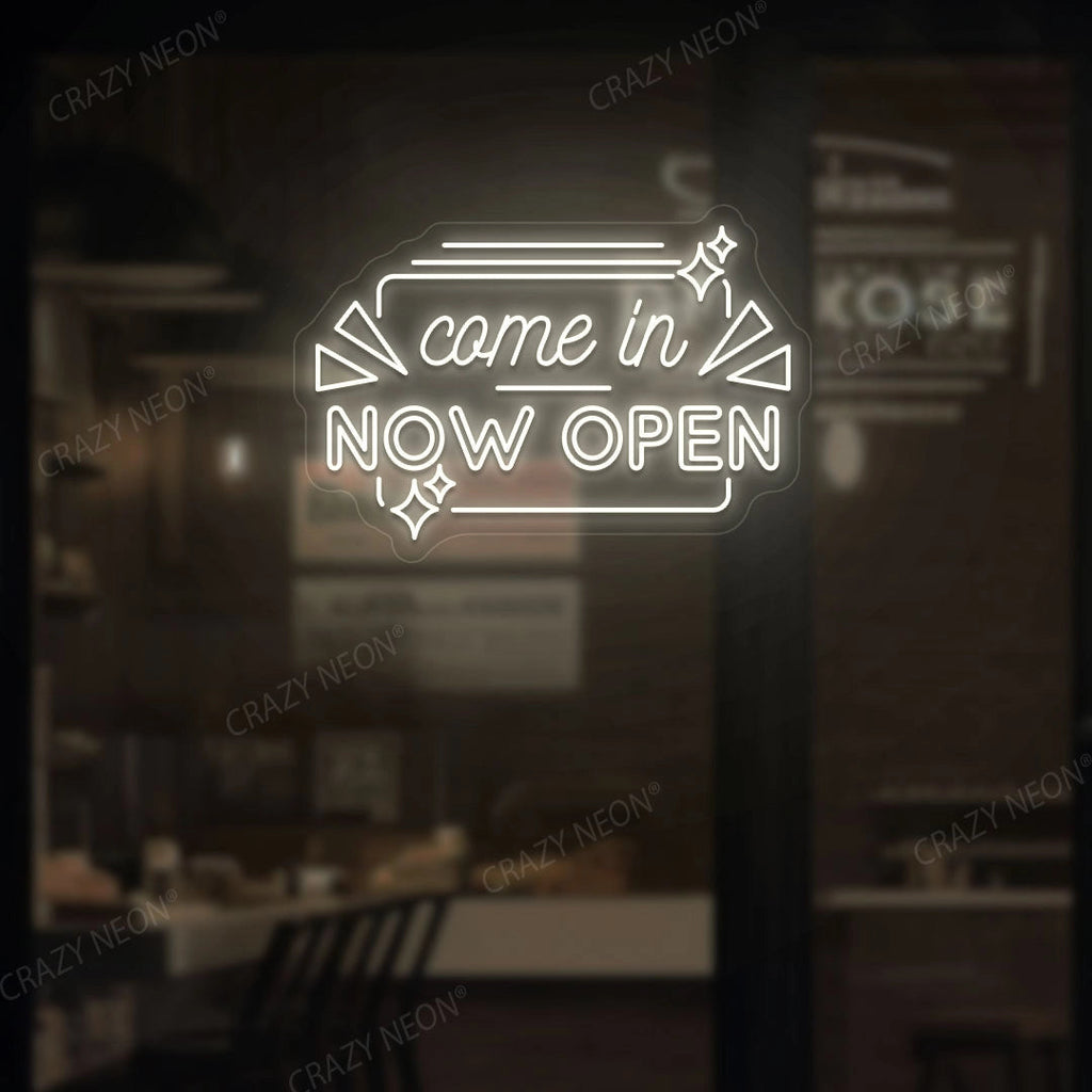 Come in Now Open LED Neon Sign