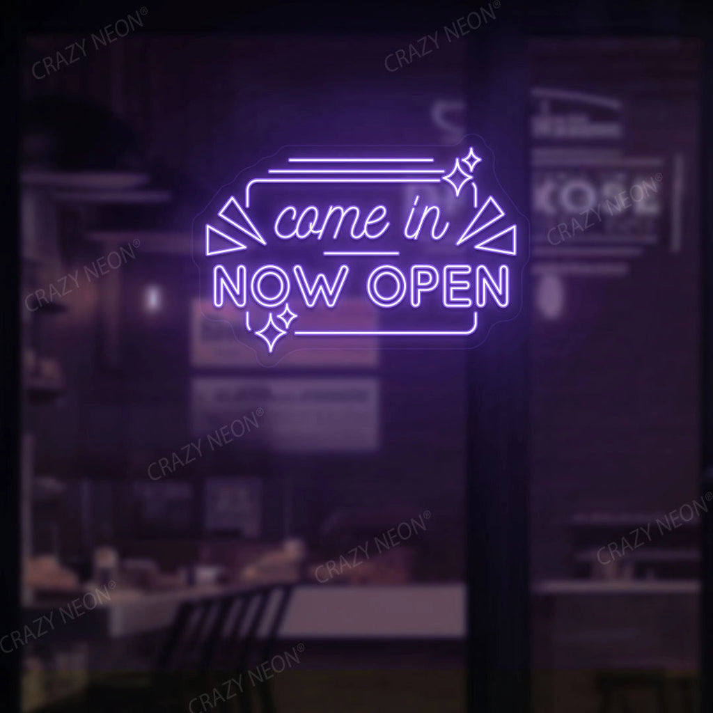 Come in Now Open LED Neon Sign