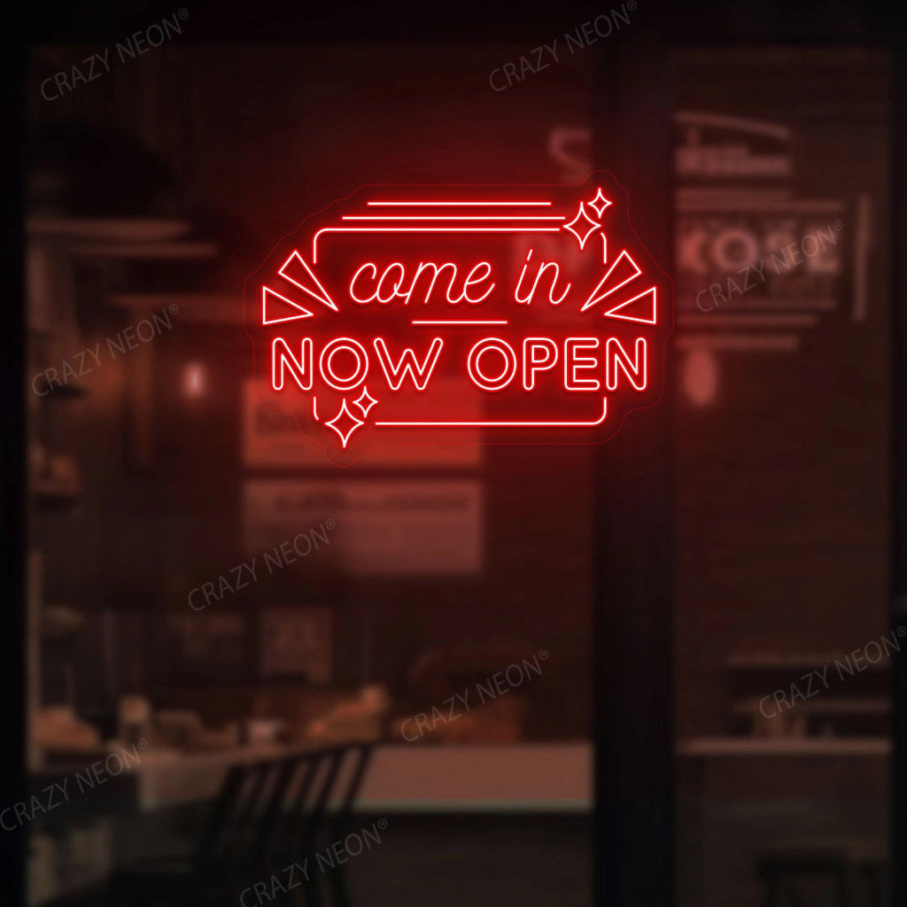 Come in Now Open LED Neon Sign
