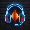 DJ Headphones LED Neon Sign - Audio Equipment Design - Sound Wave Graphics - Blue & Orange Light
