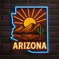 Desert Sunset - Arizona Mountain Range Neon Sign