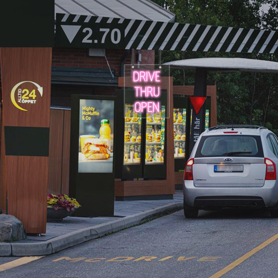Drive Thru Open LED Neon Sign