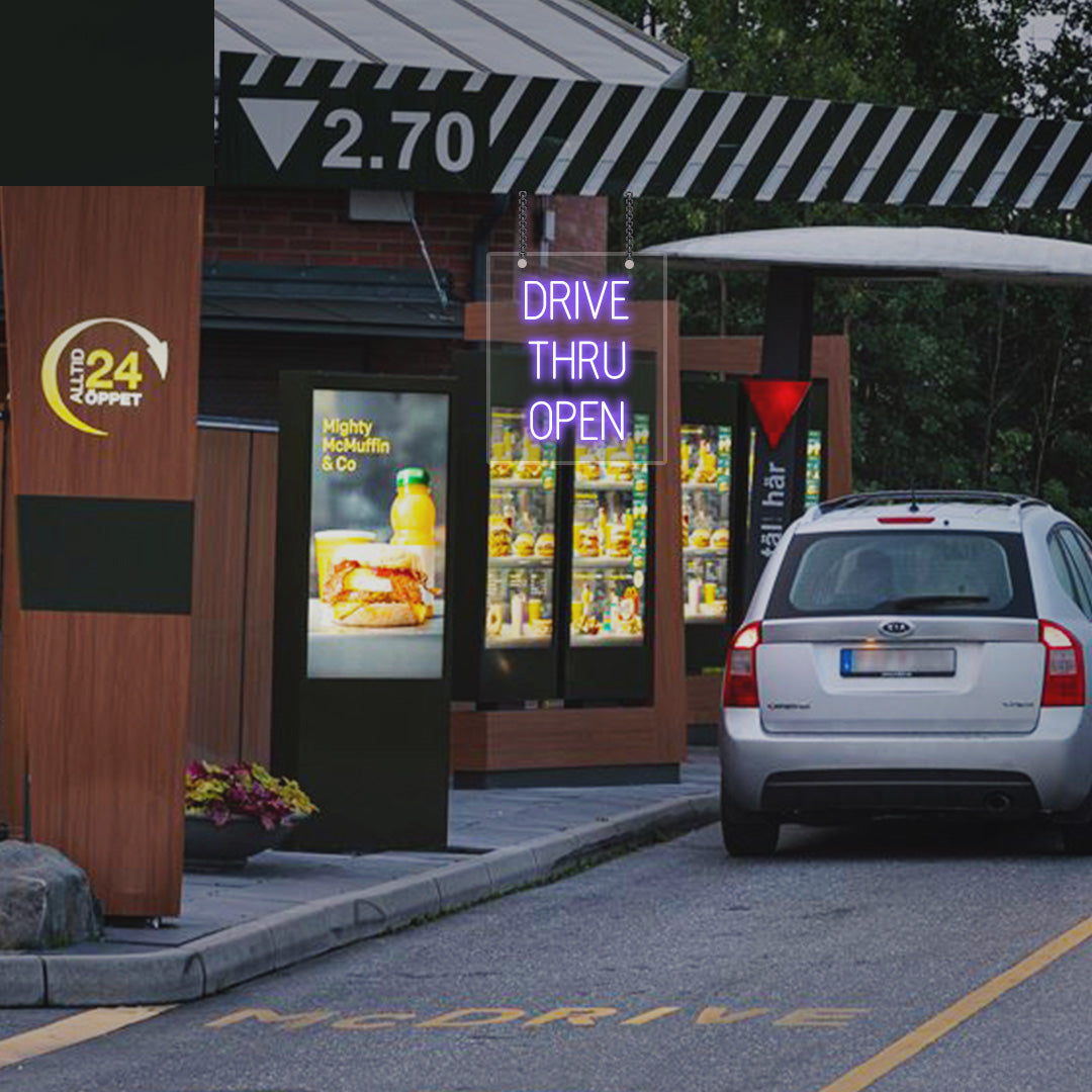Drive Thru Open LED Neon Sign