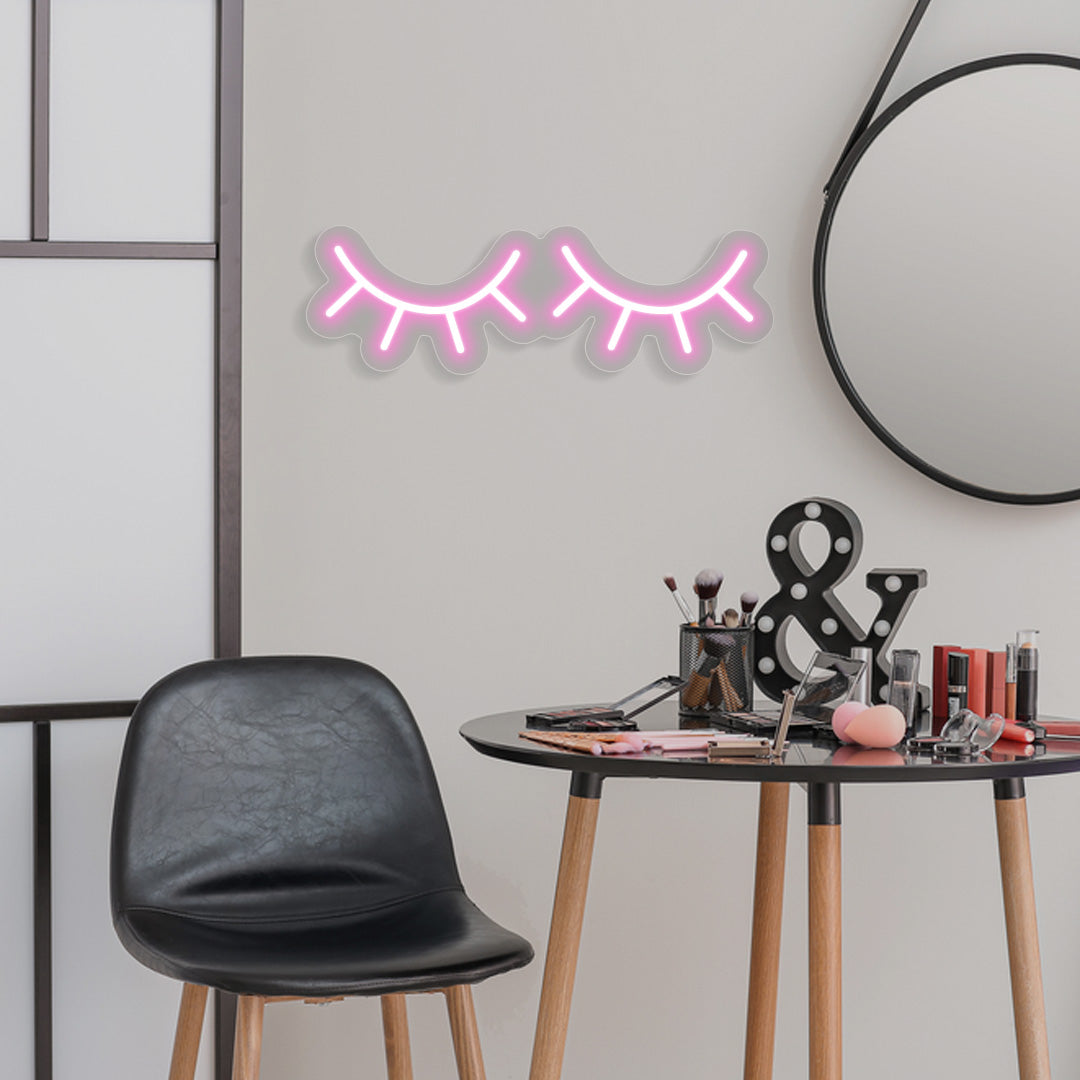 Eye Lashes Neon Sign