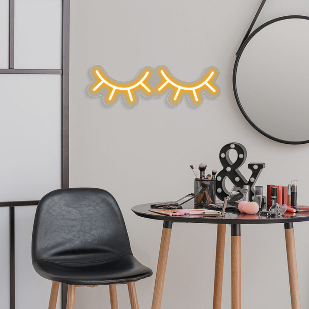 Eye Lashes Neon Sign