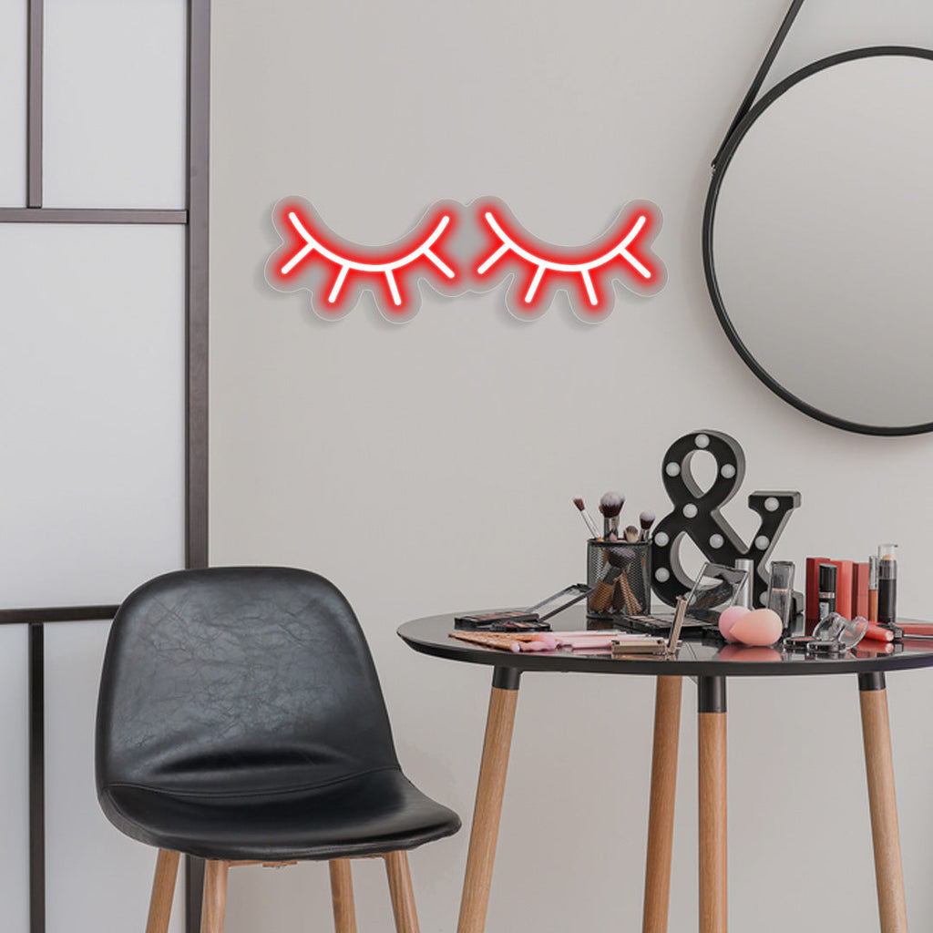 Eye Lashes Neon Sign