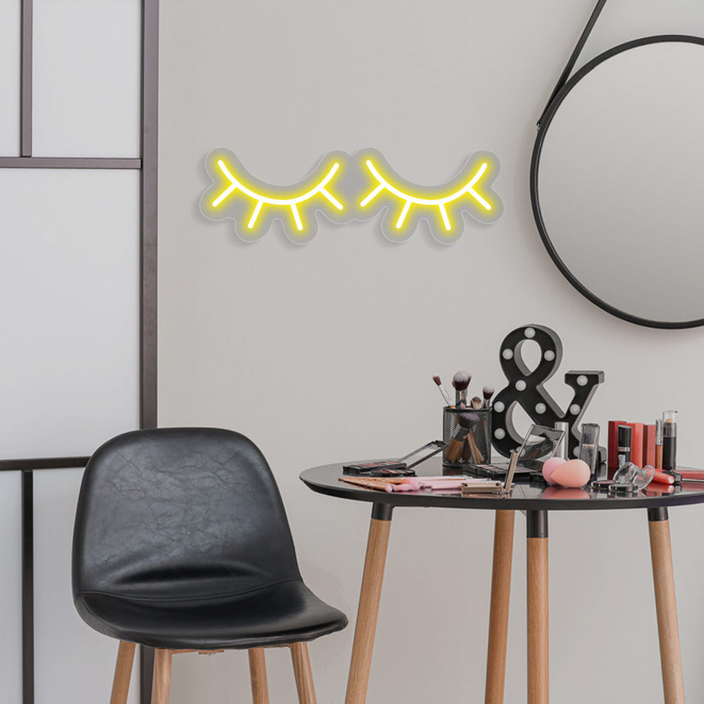Eye Lashes Neon Sign