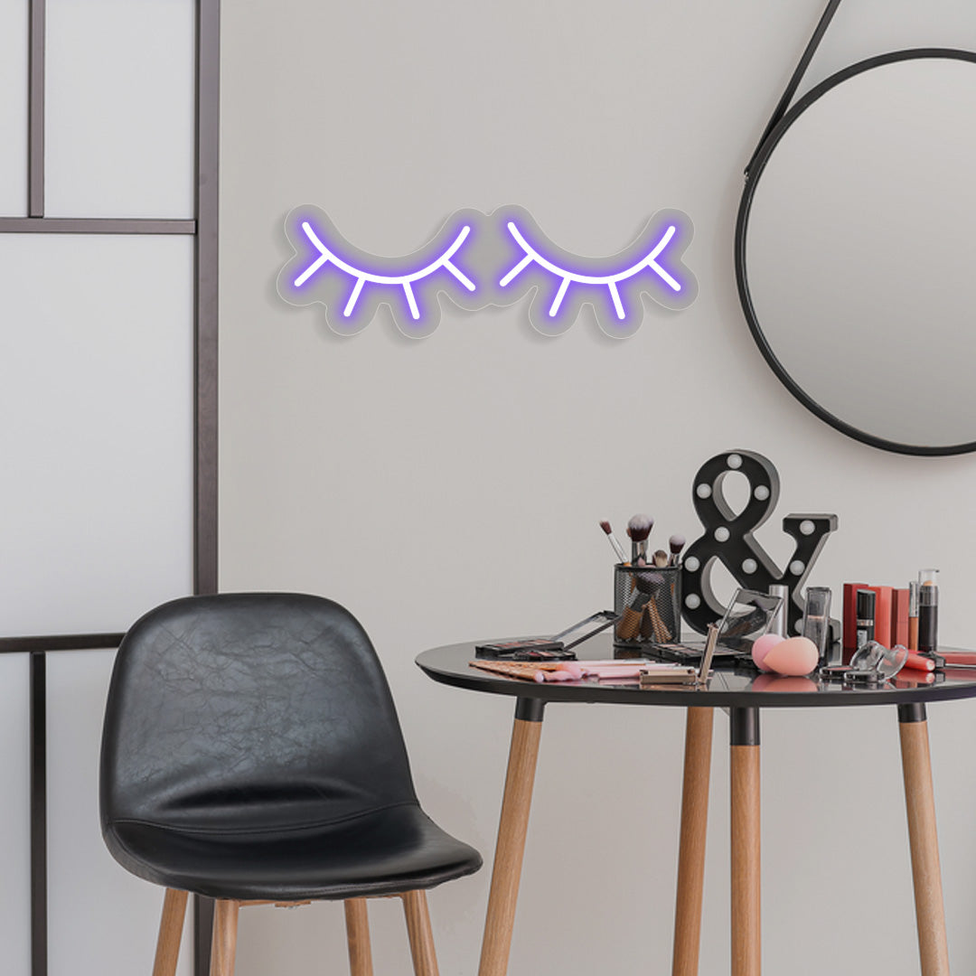 Eye Lashes Neon Sign