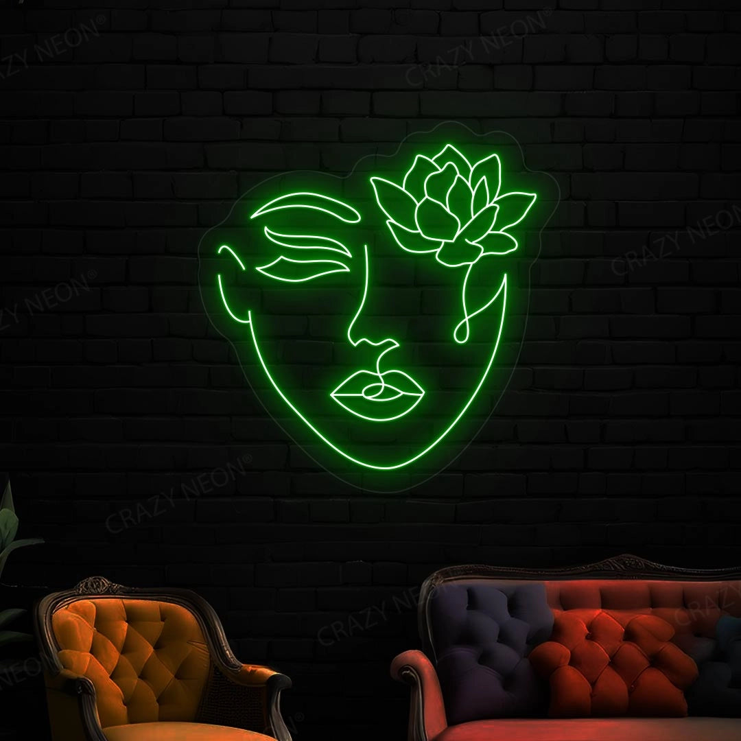 Flower With Face Neon Sign