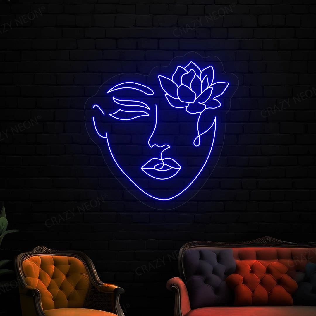 Flower With Face Neon Sign