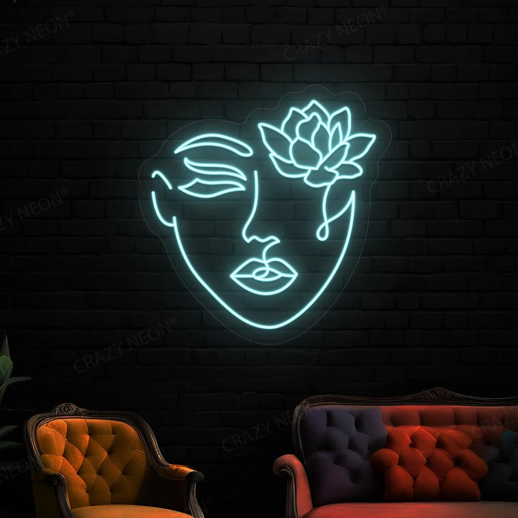Flower With Face Neon Sign