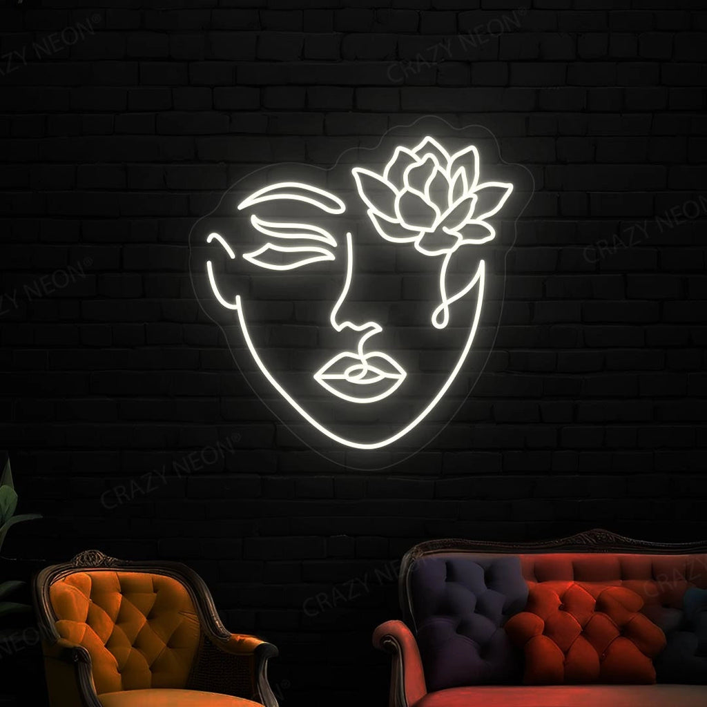 Flower With Face Neon Sign
