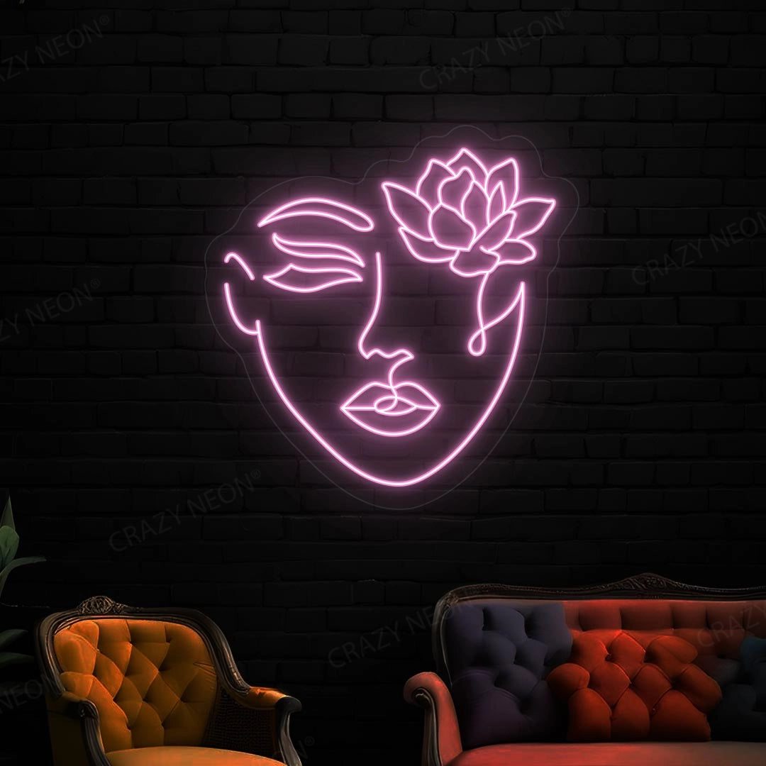 Flower With Face Neon Sign