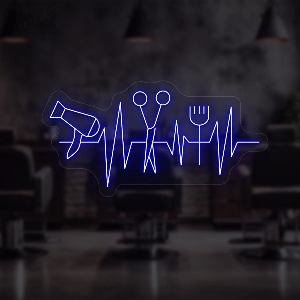 Heartbeat Hair Salon Neon Sign