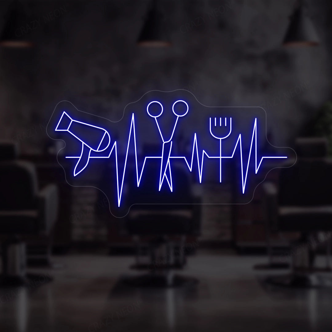 Heartbeat Hair Salon Neon Sign