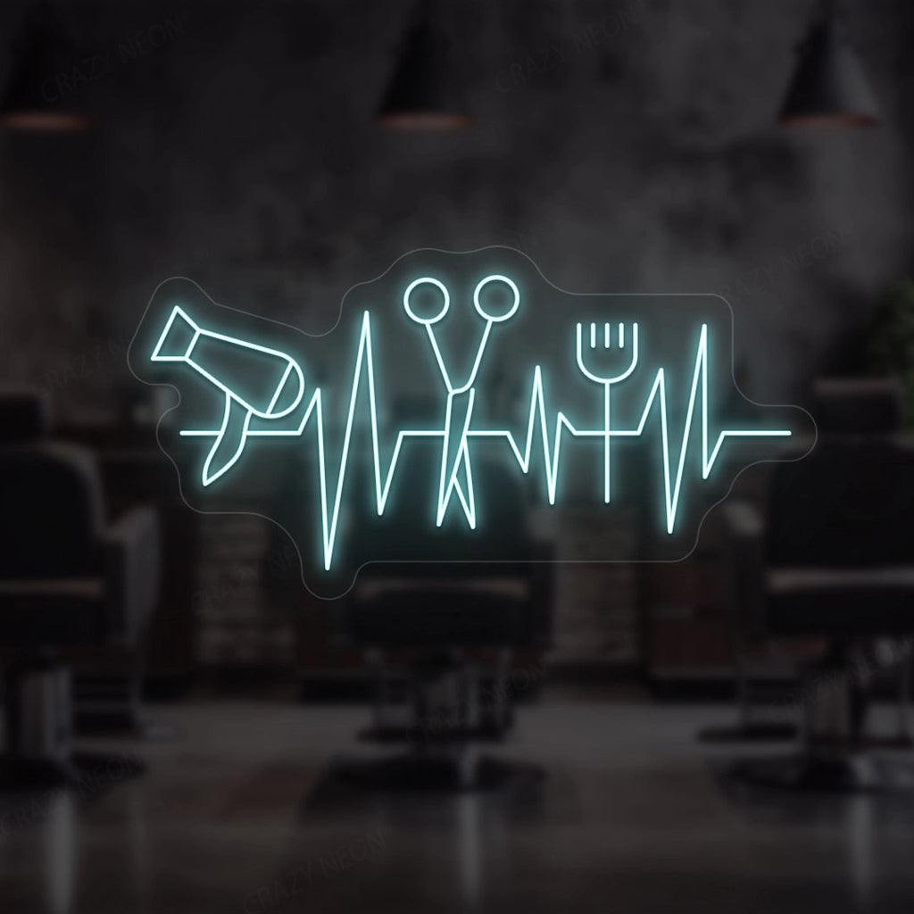 Heartbeat Hair Salon Neon Sign
