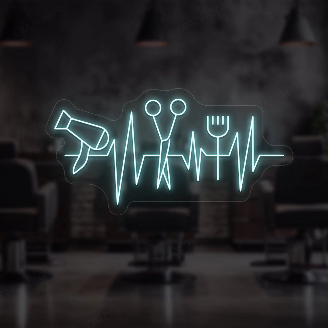 Heartbeat Hair Salon Neon Sign