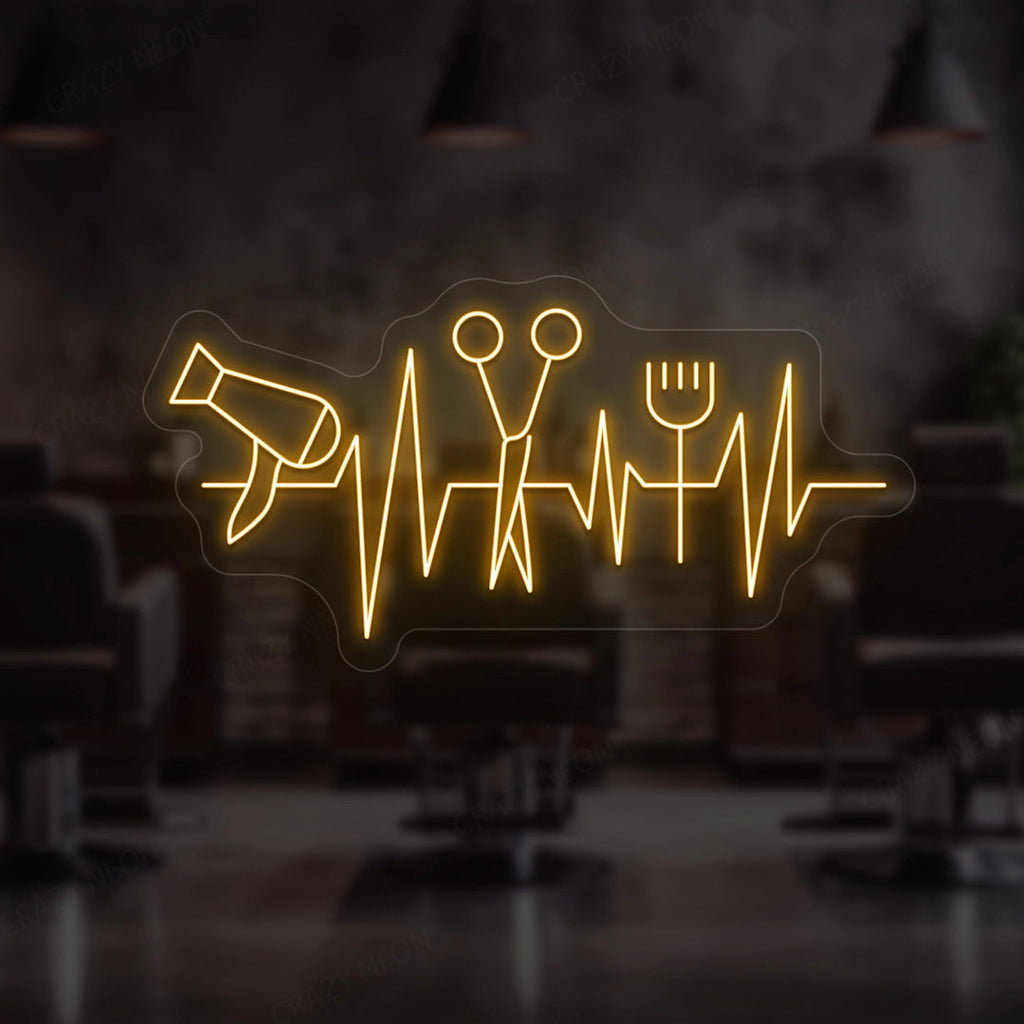Heartbeat Hair Salon Neon Sign
