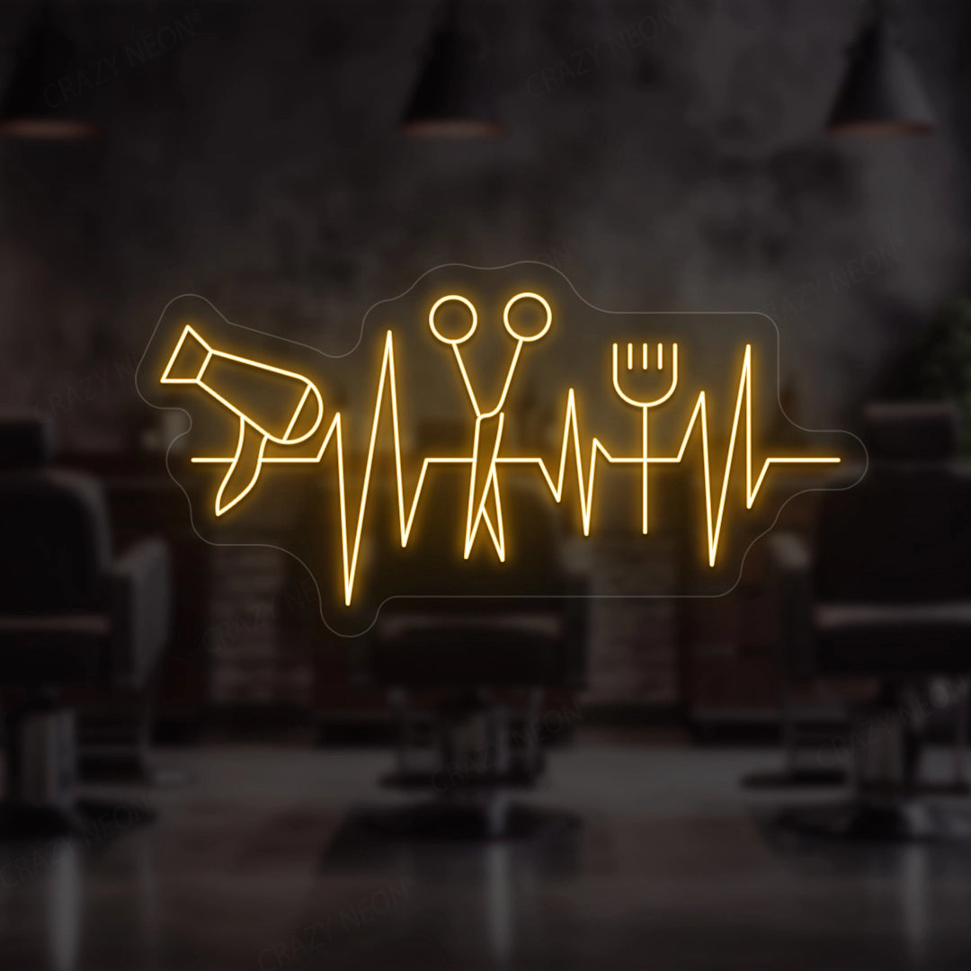 Heartbeat Hair Salon Neon Sign