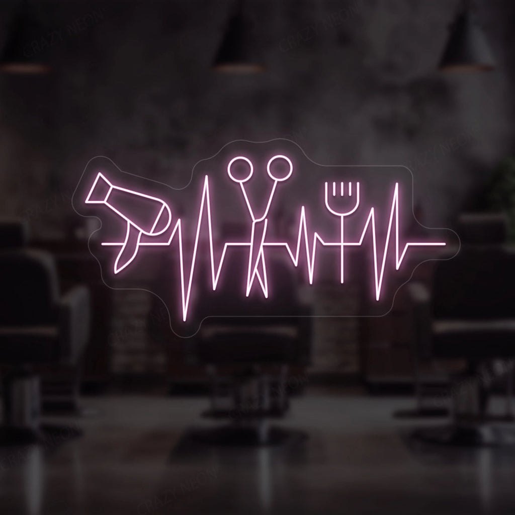 Heartbeat Hair Salon Neon Sign