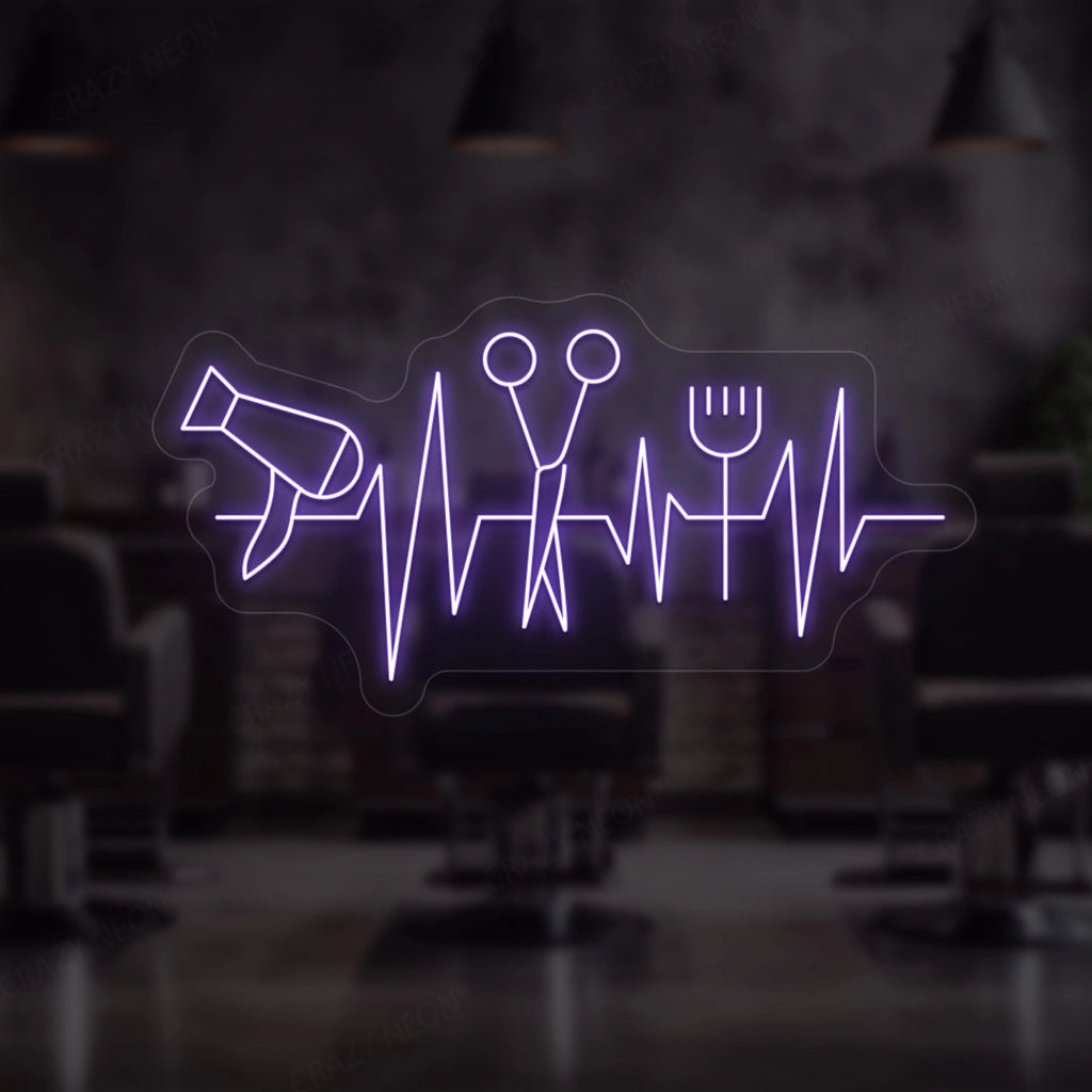 Heartbeat Hair Salon Neon Sign